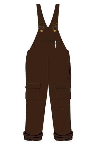 Workwear Ladies Sleeveless Overalls - Brown 